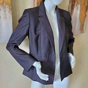 Calvin Klein Black/Gray Button Clasp Long Sleeve Blazer Jacket SZ 6